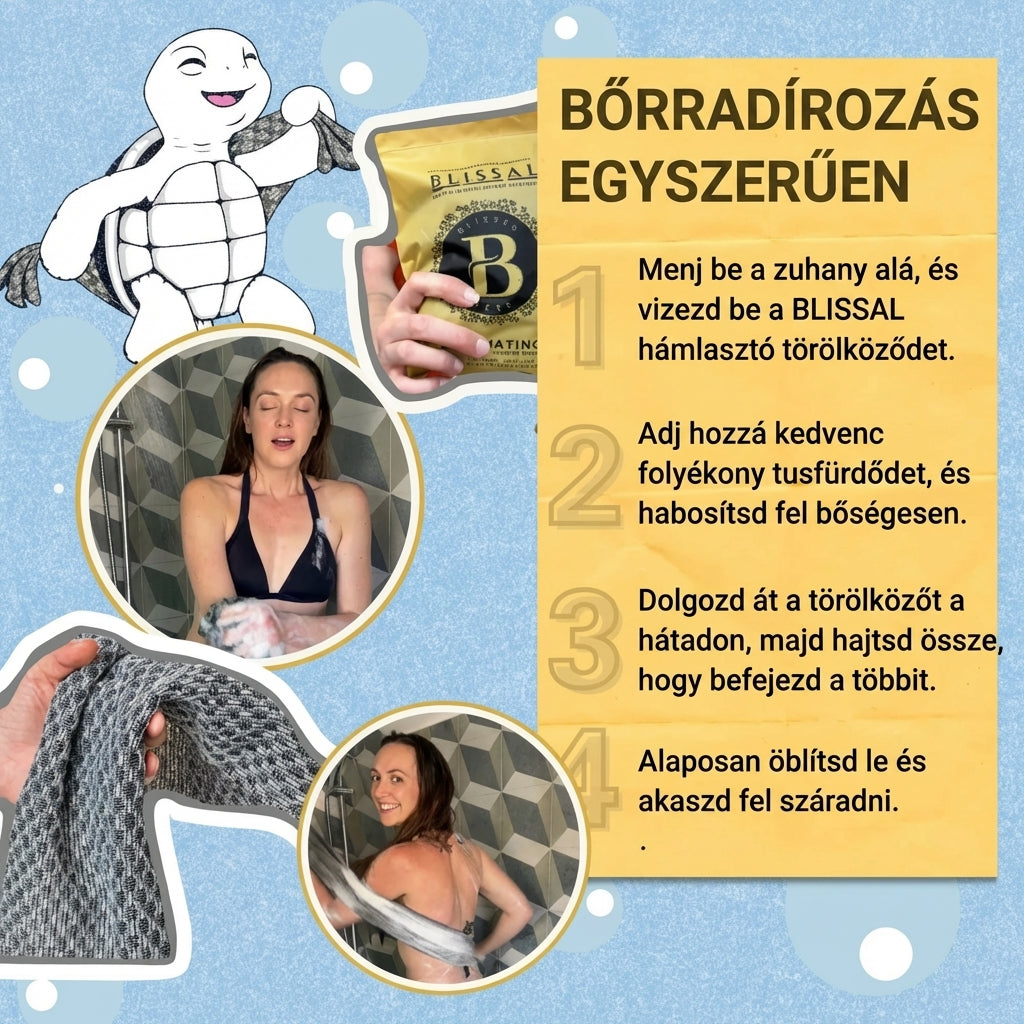 Blyvox antibakteriális hámlasztó zuhanytörlő